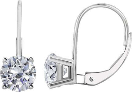 0.30 carats round white diamond leverback earrings for women in 14k white rose yellow gold prong setting.jpg