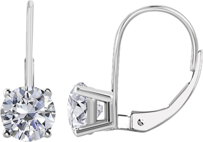 0.30 carats round white diamond leverback earrings for women in 14k white rose yellow gold prong setting.jpg