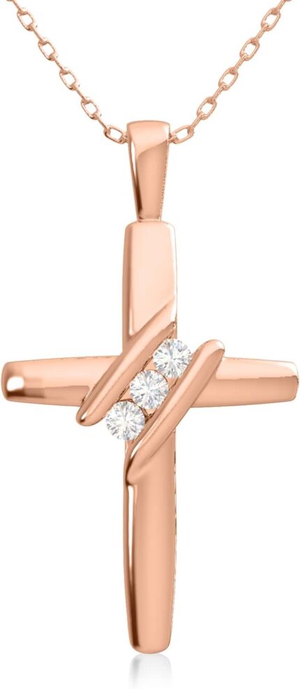 10k diamond three stone cross pendant necklace religious jewelry 0.05cttw i ji2 i3 18.jpg
