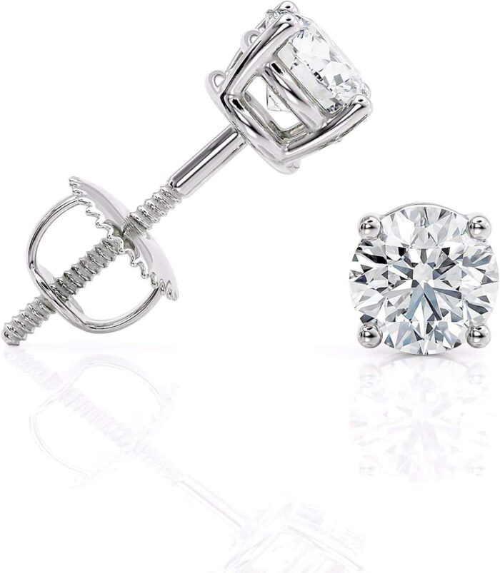 13 to 10 carat d e color and vs1 vs2 clarity lab grown diamond round stud earrings for women i 14k white gold earrings for her cttw 4 prong set secure screw back made in usa by beverly hills jewelers.jpg