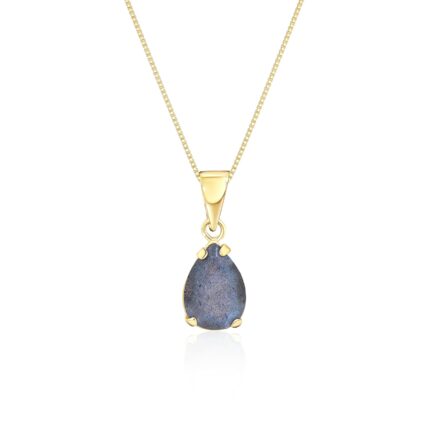 14k gold labradorite necklace 14k solid yellow gold dainty teardrop shape pendant with thin 14k gold chain march birthstone 7x10mm teardrop gemstone handmade birthday gift for classy women.jpg