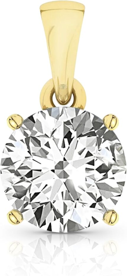 14k solid white or yellow gold lab grown moissanite solitaire pendant necklace dangle bail round cushion oval cut pendant only or necklace fine jewelry luxury gift.jpg