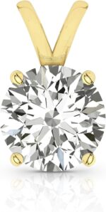 14k solid white or yellow gold lab grown moissanite solitaire pendant necklace double loop bail round cushion oval cut pendant only fine jewelry luxury gift.jpg