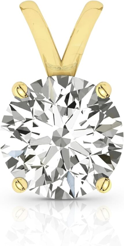 14k solid white or yellow gold lab grown moissanite solitaire pendant necklace double loop bail round cushion oval cut pendant only fine jewelry luxury gift.jpg