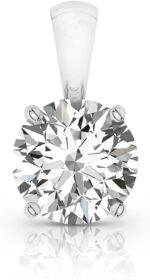 14k solid white or yellow gold lab grown moissanite solitaire pendant necklace solid bail round oval pear cushion emerald cut pendant only luxury gift birthday anniversary mothers day.jpg