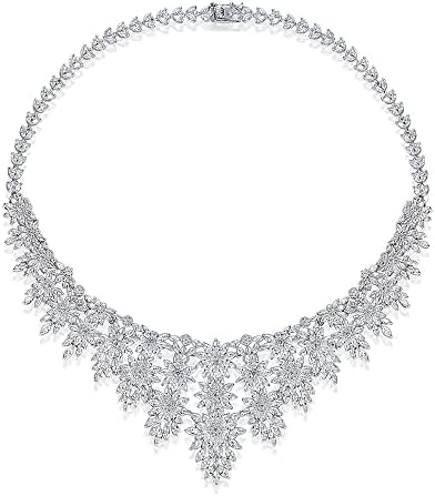 14k white gold moissanite choker for women exquisite branch inspired design with natural crystal lock luxury statement jewelry.jpg