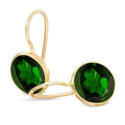 14k solid yellow gold emerald earrings may birthstone earrings 8mm dangle earrings dainty emerald gemstones earrings bridal handmade wedding jewelry gift for brides graduation gift.jpg