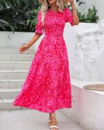 1746671320 btfbm women casual summer dresses 2025 spring crew neck ruffle short sleeve floral print smocked boho flowy maxi dress.jpg