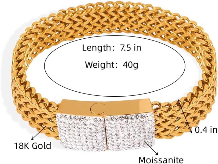 1746671552 18k womens gold bracelet with moissanite and diamond inlay perfectly blending modern style high end jewelry gift ﻿.jpg