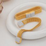 1746671555 18k womens gold bracelet with moissanite and diamond inlay perfectly blending modern style high end jewelry gift ﻿.jpg