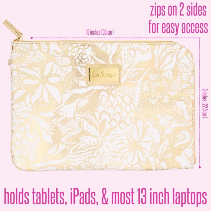 1746671698 lilly pulitzer padded tech sleeve with small zip pouch for accessories cute laptop case for women tablet bag or 13 inch laptop sleeve safari sangria gold.jpg