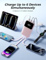 1746678979 portable charger with built in cable 15000mah power bank 22.5w fast charging 6 outputs slim travel essential battery pack with led display compatible with iphone 16151413 samsung ipad etc.jpg