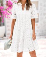 1746685627 btfbm womens boho summer dresses 2025 resort v neck short sleeve hollow out lace ruffle casual beach mini vacation dress.jpg