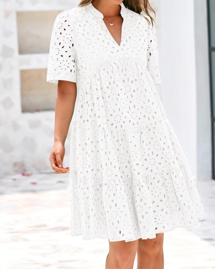 1746685636 btfbm womens boho summer dresses 2025 resort v neck short sleeve hollow out lace ruffle casual beach mini vacation dress.jpg