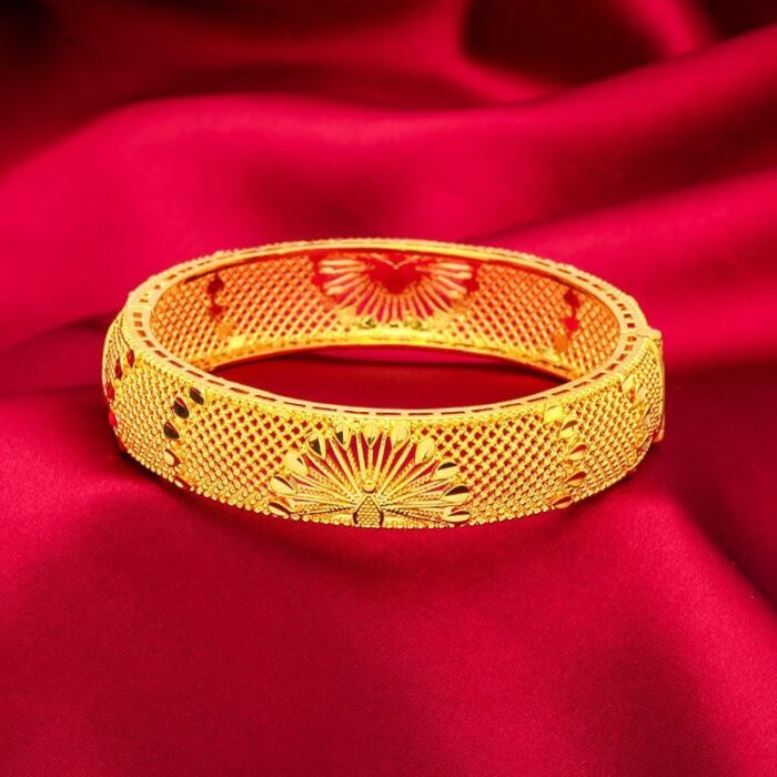1746686637 18k gold womens hollowed out mesh peacock screen bracelet high end accessories for women daily accessories gifts for women.jpg