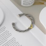 1746687518 cable bracelets for women two tone cuff bangle mixed metal bracelets designer dupes jewelry for her.jpg