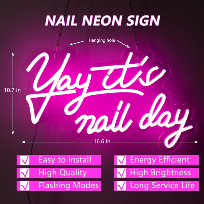1746705284 yay its nail day neon sign for wall decor led lights beauty room salon pink salon nail tech decor aesthetic light door decorations girls neon signs accessories gift.jpg