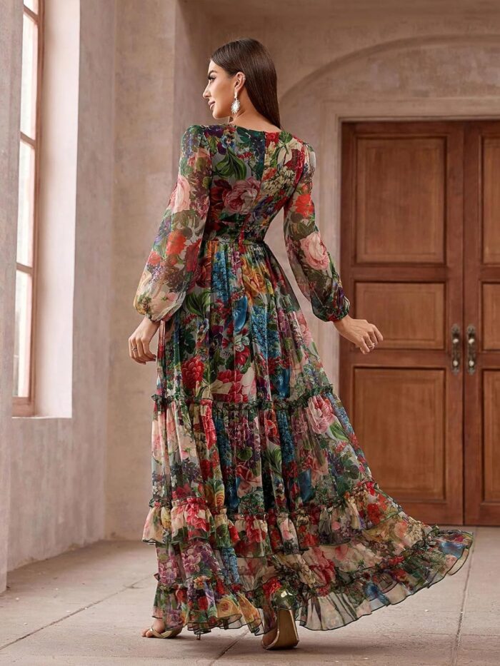 1746717463 toleen summer casual dresses for women 2024 spring fashion boho v neck long sleeve ruffle floral print elegant maxi dress.jpg