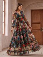 1746717466 toleen summer casual dresses for women 2024 spring fashion boho v neck long sleeve ruffle floral print elegant maxi dress.jpg
