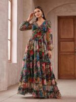 1746717467 toleen summer casual dresses for women 2024 spring fashion boho v neck long sleeve ruffle floral print elegant maxi dress.jpg