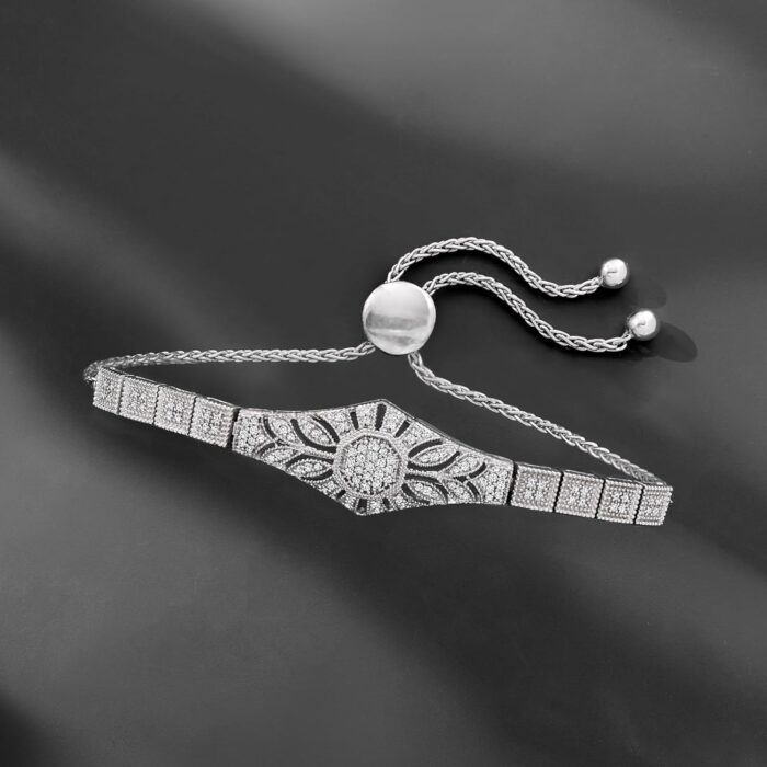 1746723136 ross simons 0.50 ct. t.w. diamond floral openwork bolo bracelet in sterling silver.jpg