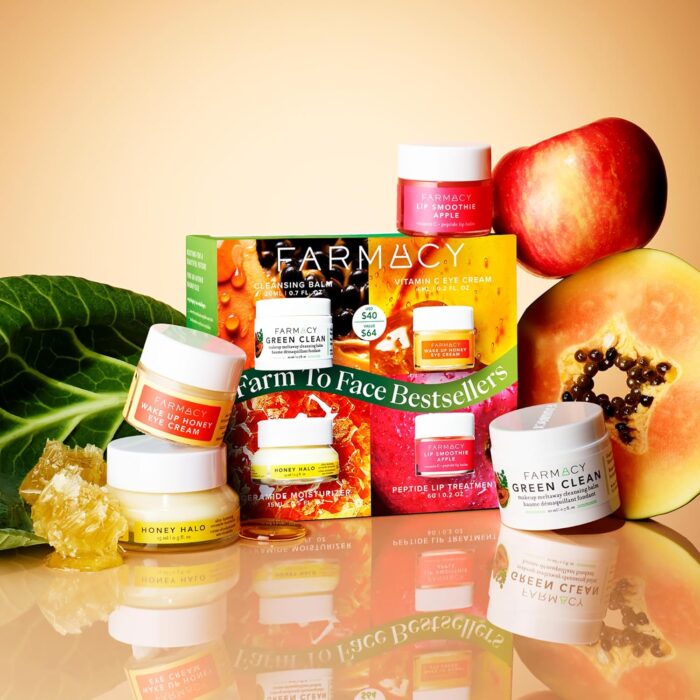 1746727370 farmacy bestsellers skin care set includes green clean cleansing balm wake up honey eye cream honey halo face moisturizer lip smoothie travel size skincare for healthy glowing skin 4 count.jpg