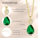 1746730098 fancime 14k solid yellow gold teardrop pendant with diamond birthstone necklace birthday gifts for mom women sterling silver chain 16 2 extender.jpg