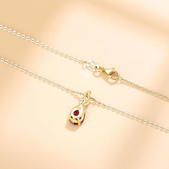 1746730100 fancime 14k solid yellow gold teardrop pendant with diamond birthstone necklace birthday gifts for mom women sterling silver chain 16 2 extender.jpg