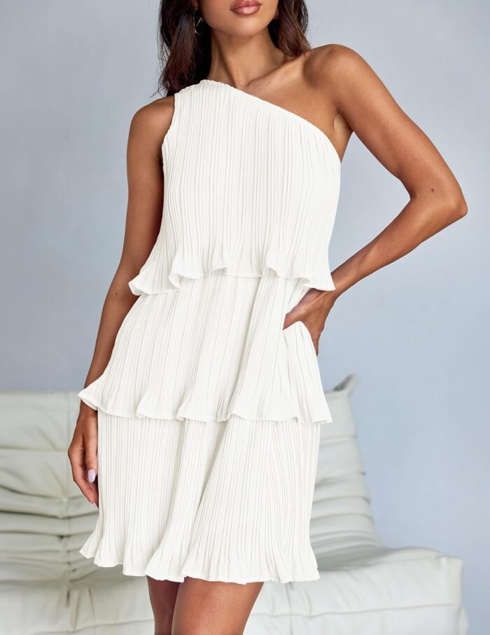 1746730640 zesica womens 2025 summer sleeveless mini dress boho one shoulder ruffle tiered layered chiffon flowy a line dresses.jpg