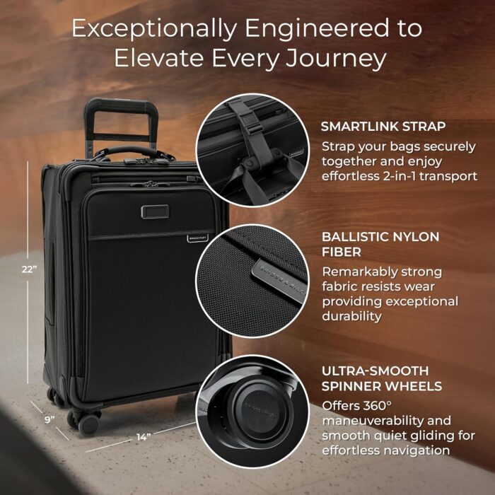 1746730906 briggs riley essential 22 carry on expandable spinner luggage for travel suitcases with wheels softside rolling bag for men women self repairing zipper baseline collection black.jpg