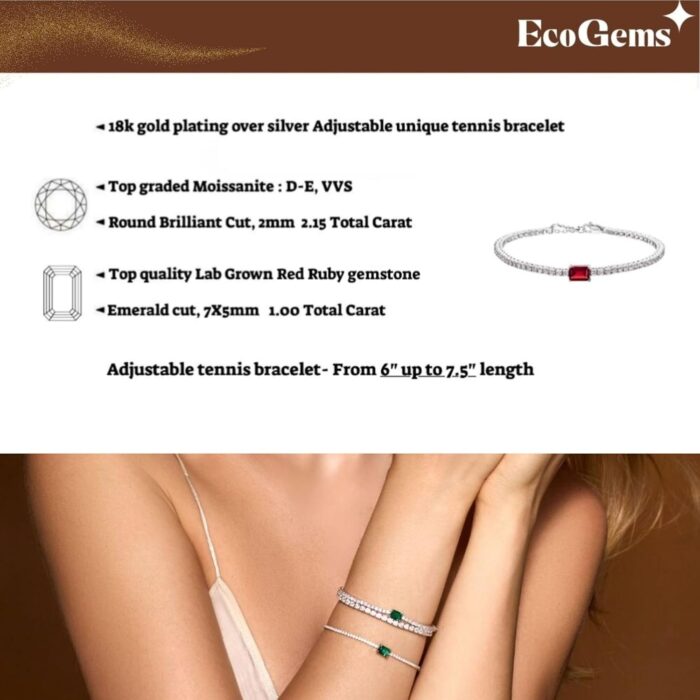 1746734076 18k whiteyellow gold plated silver bracelet with lab grown sapphireemeraldruby surrounded with lab grown diamondmoissanite bracelet for women comes with gift box.jpg