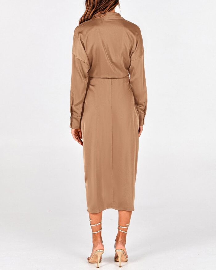 1746734308 btfbm women long sleeve satin dress 2025 summer spring lapel v neck button down elegant belted ruched maxi shirt dresses.jpg