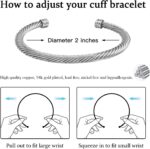 1746734684 2pcs twisted cable bracelet and chain for women fashion wire cuff bracelet link chain adjustable bangle set designer dupes jewelry gifts for her 2pcs a.jpg