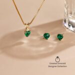 1746737724 peora solid 14k white gold created emerald earrings for women classic solitaire studs 7x5mm pear shape 1.25 carats total friction back dainty green earrings emerald jewelry.jpg