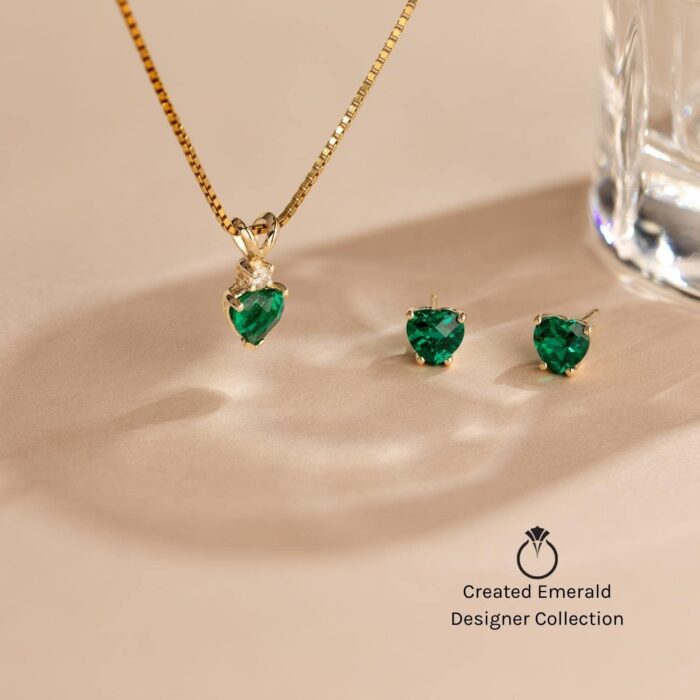 1746737724 peora solid 14k white gold created emerald earrings for women classic solitaire studs 7x5mm pear shape 1.25 carats total friction back dainty green earrings emerald jewelry.jpg