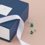 1746737725 peora solid 14k white gold created emerald earrings for women classic solitaire studs 7x5mm pear shape 1.25 carats total friction back dainty green earrings emerald jewelry.jpg
