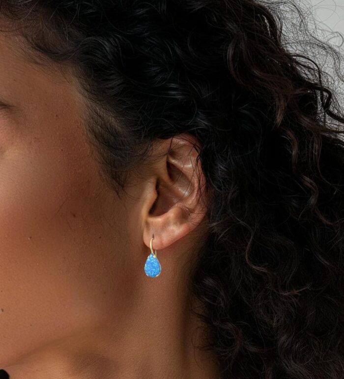 1746750492 14k gold blue opal earrings solid yellow gold pear shape dangle earrings october birthstone gift teardrop jewelry handmade elegant gift for women.jpg