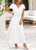 1746755530 prettygarden womens maxi dresses 2025 summer trendy cap short sleeve button v neck casual flowy pleated long dress.jpg