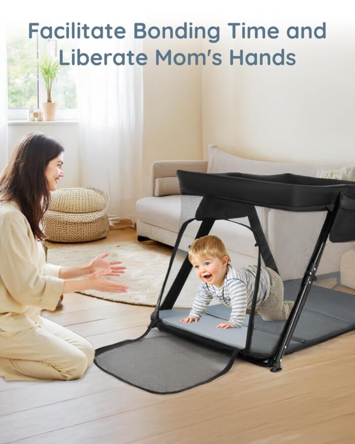 1746756118 liliangema 2 in 1 travel crib portable crib with backpack lightweight baby travel playpen foldable play yard with thick mattress for babies toddlers baby travel essential.jpg