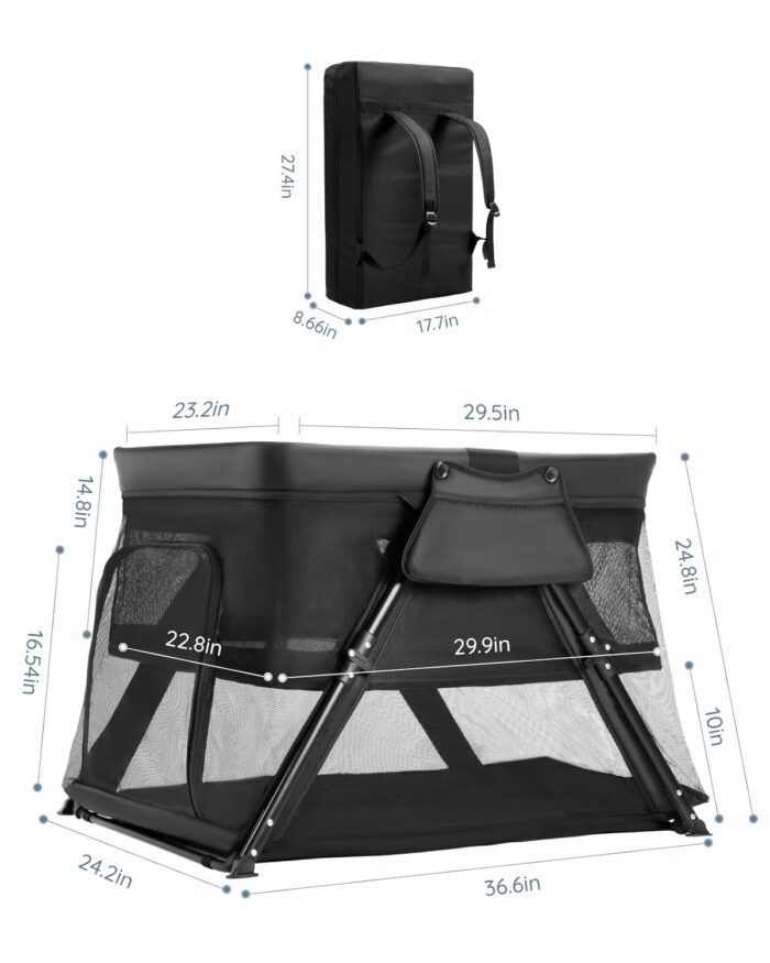 1746756119 liliangema 2 in 1 travel crib portable crib with backpack lightweight baby travel playpen foldable play yard with thick mattress for babies toddlers baby travel essential.jpg