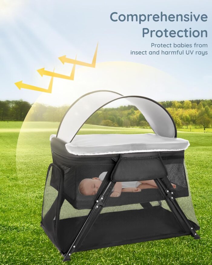 1746756120 liliangema 2 in 1 travel crib portable crib with backpack lightweight baby travel playpen foldable play yard with thick mattress for babies toddlers baby travel essential.jpg