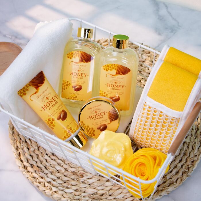 1746758859 gift baskets spa gifts for women 8pcs honey almond bath gift set for women relaxation self care spa kit wbath bomb bubble bath mom birthday gifts christmas gifts thank you gifts.jpg