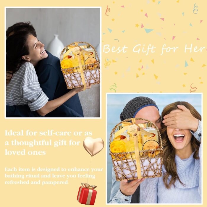 1746758861 gift baskets spa gifts for women 8pcs honey almond bath gift set for women relaxation self care spa kit wbath bomb bubble bath mom birthday gifts christmas gifts thank you gifts.jpg