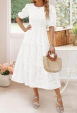 1746760137 zesica womens 2025 summer short puff sleeve crewneck smocked floral lace flowy a line tiered maxi dresses.jpg
