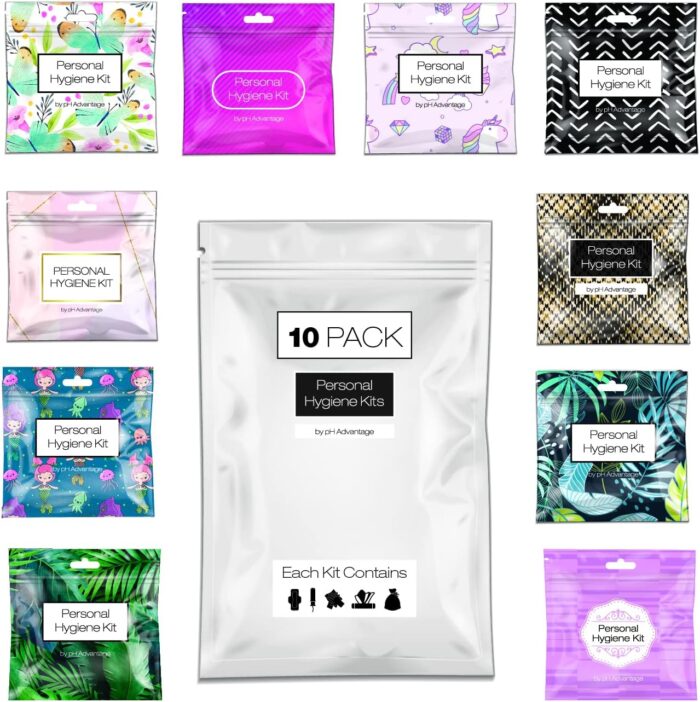 1746760911 assorted menstrual kit all in one 60 pack convenience on the go period kit pack for travelling tweens teenagers or just when youre out individually wrapped feminine hygiene product.jpg