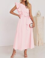 1746763876 zesica womens 2025 summer one shoulder ruffle dress sleeveless empire waist boho flowy maxi dresses.jpg