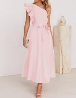 1746763878 zesica womens 2025 summer one shoulder ruffle dress sleeveless empire waist boho flowy maxi dresses.jpg