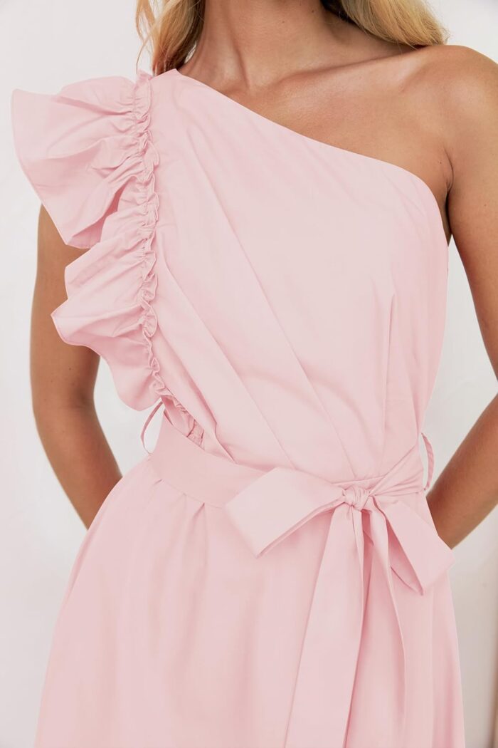 1746763883 zesica womens 2025 summer one shoulder ruffle dress sleeveless empire waist boho flowy maxi dresses.jpg