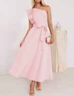 1746763890 zesica womens 2025 summer one shoulder ruffle dress sleeveless empire waist boho flowy maxi dresses.jpg