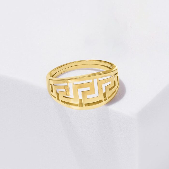 1746773841 ross simons italian 14kt yellow gold greek key ring. size 8.jpg